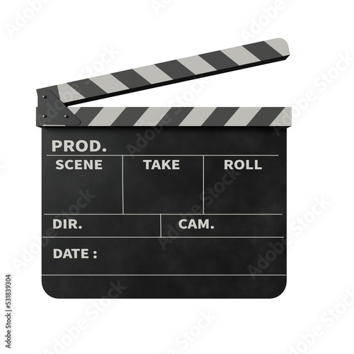 Fotografia movie director's slate board, 3d rendering