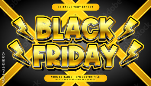 black friday 3d text effect and editable text effect