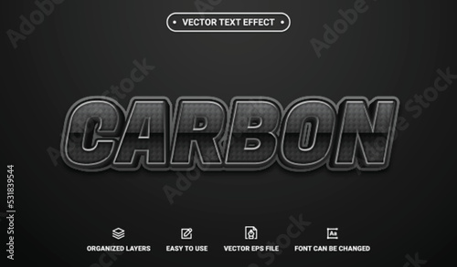 3d Carbon Editable Vector Text Effect.