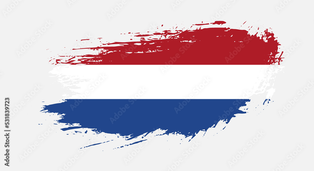 Free hand drawn grunge flag of Netherlands on isolated white background Free hand drawn grunge flag of Netherlands on isolated white background