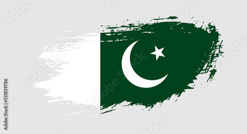 Free hand drawn grunge flag of Pakistan on isolated white background