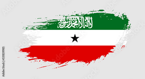 Free hand drawn grunge flag of Somaliland on isolated white background