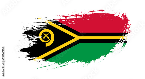 Free hand drawn grunge flag of Vanuatu on isolated white background