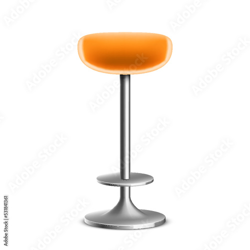 3d realistic chair for bar or restaurant front view. Comfortable modern stool for kitchen interior