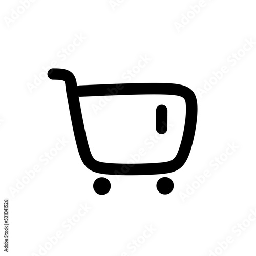Shopping cart, gurney in supermarket isolated on white background. Vector graphic illustration.