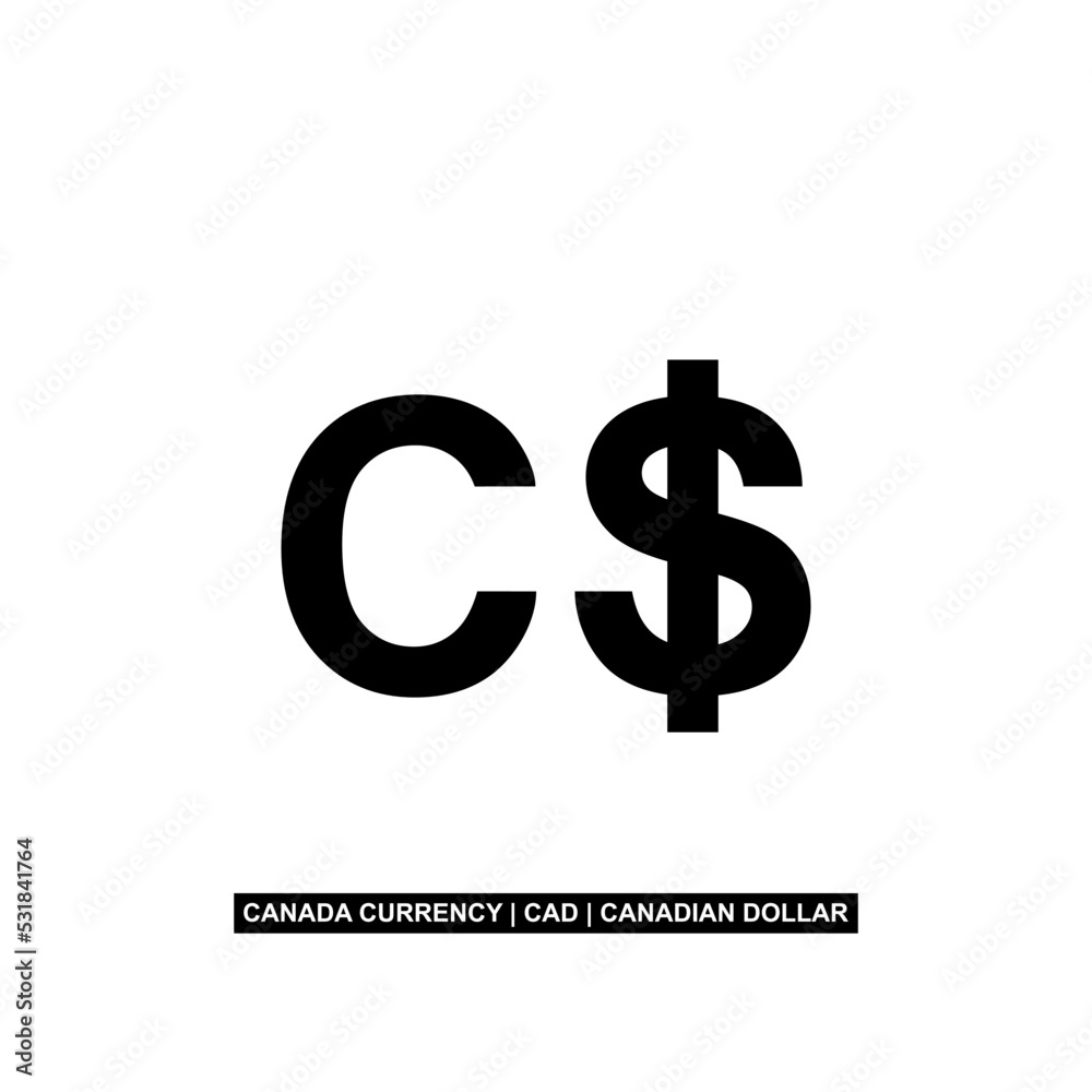 Canada Currency, CAD, Canadian Dollar Icon Symbol. Vector Illustration Canada Currency, CAD, Canadian Dollar Icon Symbol. Vector Illustration