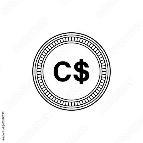 Canada Currency, CAD, Canadian Dollar Icon Symbol. Vector Illustration