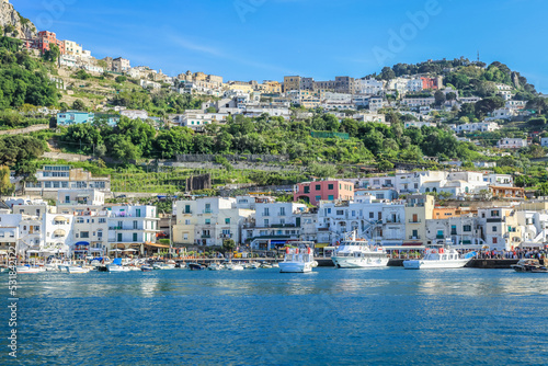 Fototapeta Naklejka Na Ścianę i Meble -  Idyllic Capri island harbor landscape, Amalfi coast of Italy, Europe
