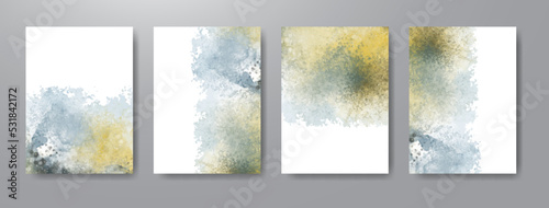 Cards with watercolor background. Design for your cover, date, postcard, banner, logo.