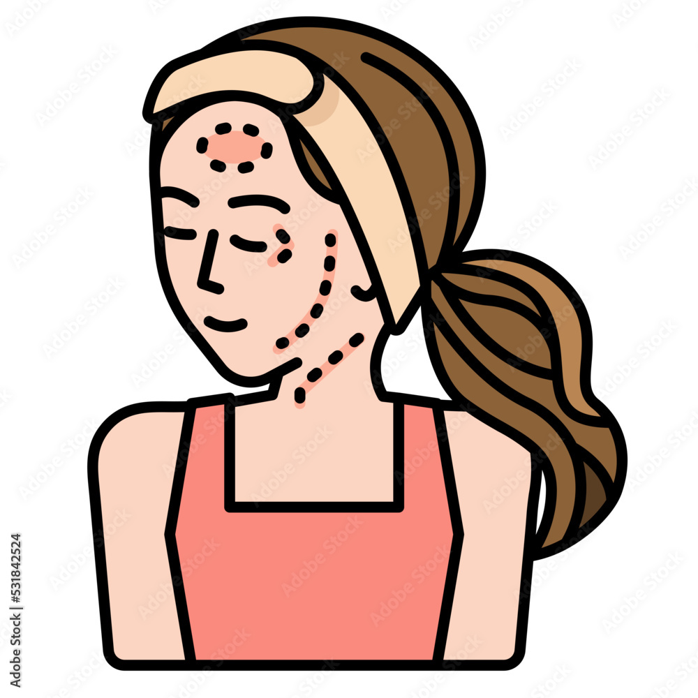 Fototapeta premium woman line icon