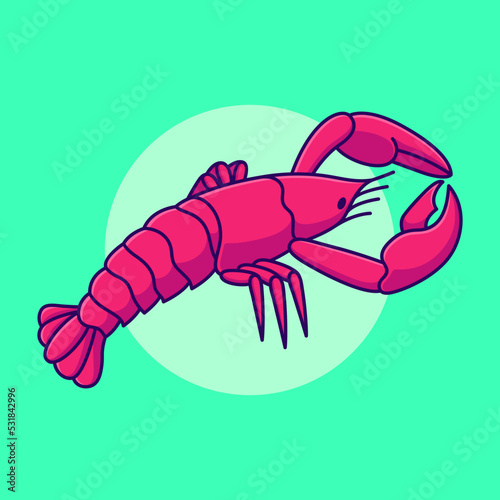 cute lobster drawing vector cartoon illustration