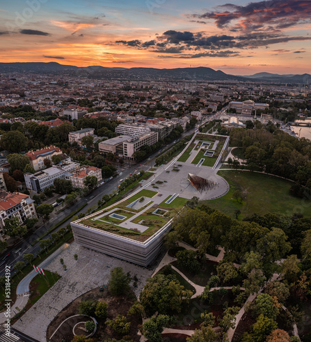 Photography Budapest, Hungary - Aerial panoramic view of the Museum of Ethnography at City P