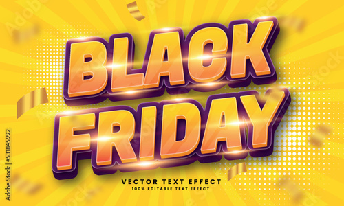 Black Friday 3d editable  text effect Premium Vector with background	