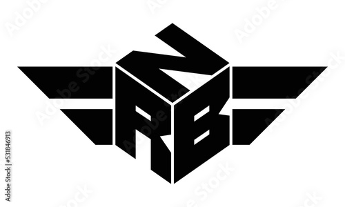 NRB three letter gaming logo in polygon cube shape logo design vector template. wordmark logo | emblem logo | monogram logo | initial letter logo | sports logo | minimalist logo | typography logo | photo