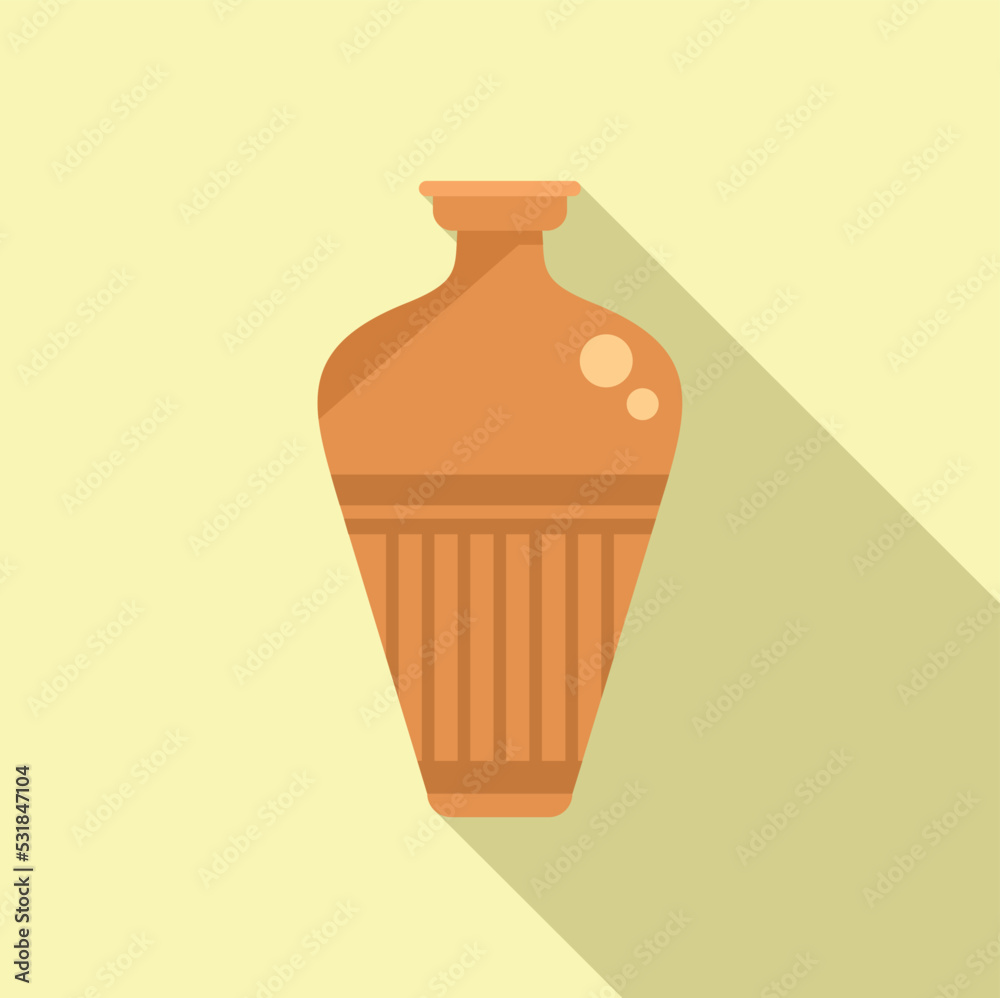 Painting amphora icon flat vector. Vase pot. Ceramic vessel Painting amphora icon flat vector. Vase pot. Ceramic vessel