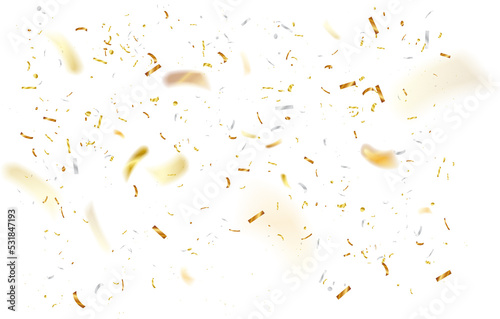 Transparent background with falling confetti