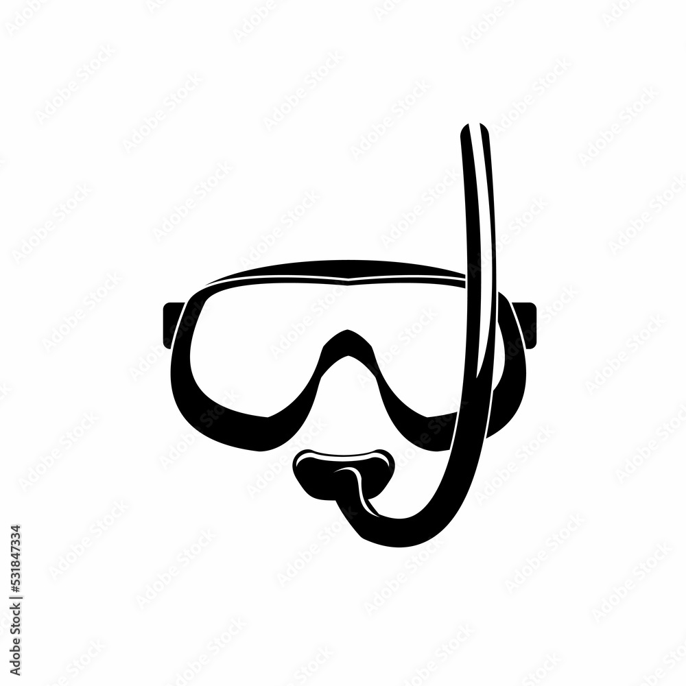 Diving mask icon illustration on white background Diving mask icon illustration on white background