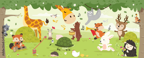 Rabbit withTurtle is Running to Finish