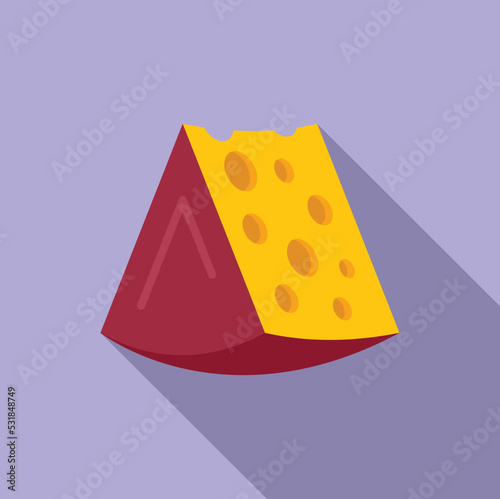 Fresh cheese icon flat vector. Food production. Cow food