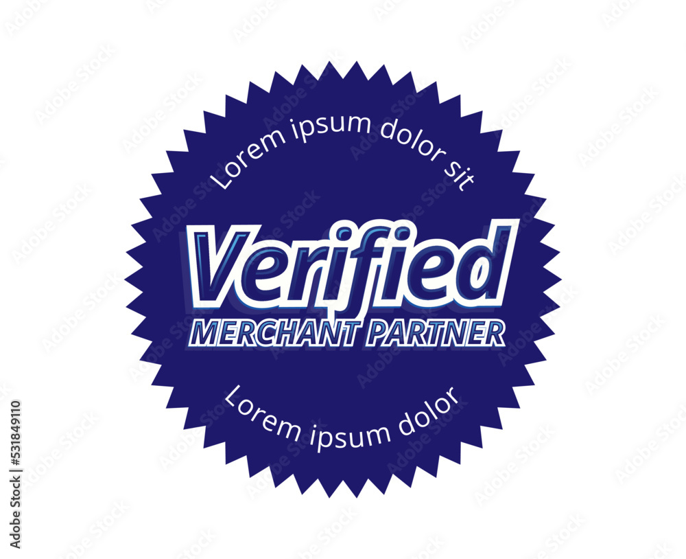 Circle blue Verified Merchant Logo Badge Circle blue Verified Merchant Logo Badge