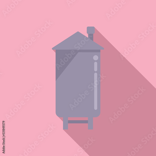 Factory icon flat vector. Cheese production. Cow food