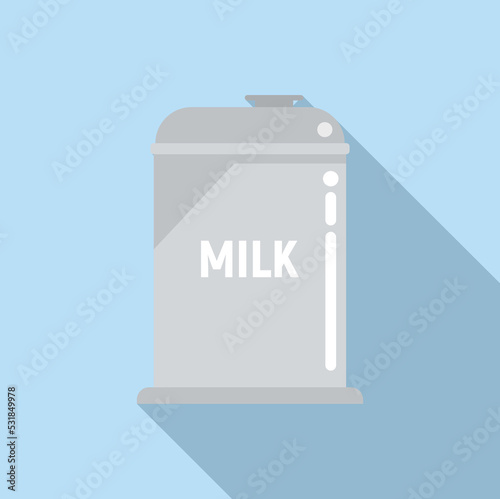 Milk pot icon flat vector. Cheese production. Dairy process