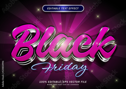 Luxury Black friday 3d text style effect. Elegant ads editable text effect