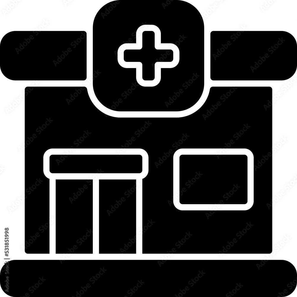 Fototapeta premium clinic solid icon
