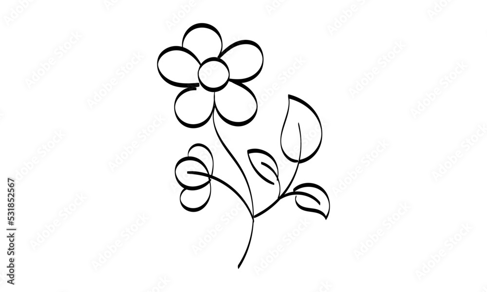 Floral Art. flower drawing with line-art. Drawing vector graphics with floral pattern for design. Floral Art. flower drawing with line-art. Drawing vector graphics with floral pattern for design.