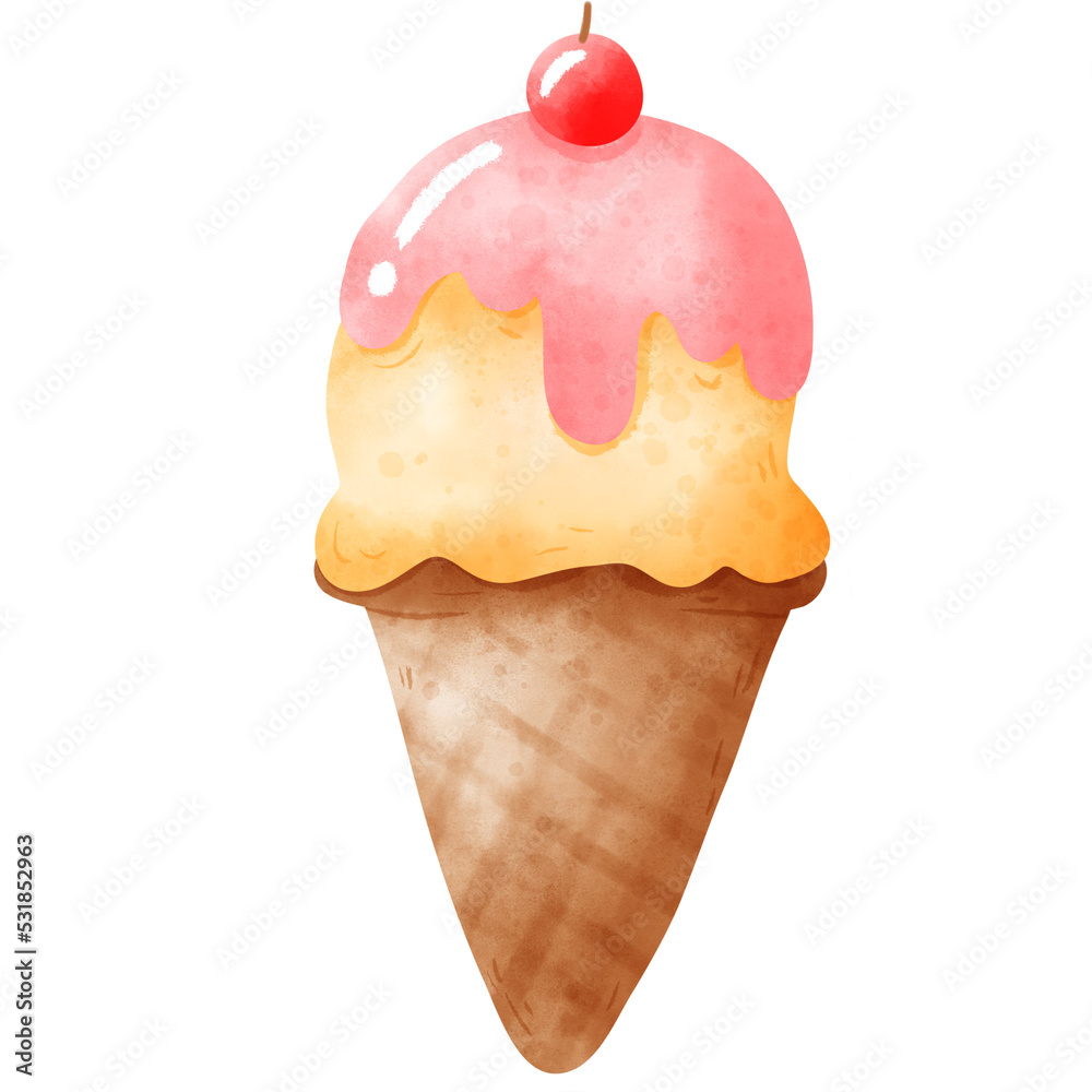 watercolor ice cream