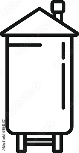 Factory icon outline vector. Cheese production. Cow food