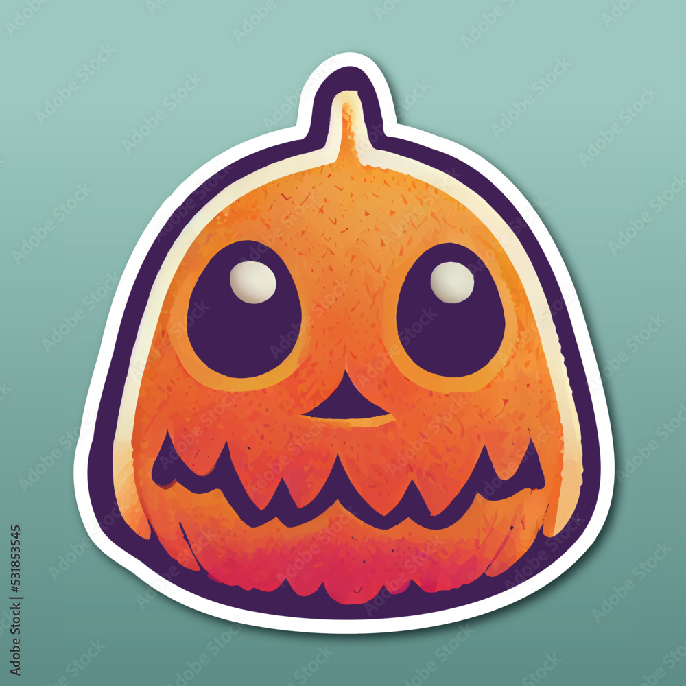 Halloween scary isolated pumpkin sticker autumn season angry face Halloween scary isolated pumpkin sticker autumn season angry face