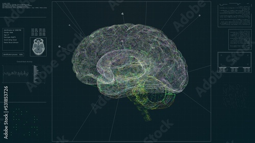 Brain Scanning Interface UI. Medical HUD