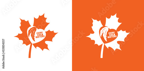 Every Child Matters Logo. National Day of Truth and Reconciliation. Orange Shirt Day of Canada. September 30. Vector Illustration Icon.