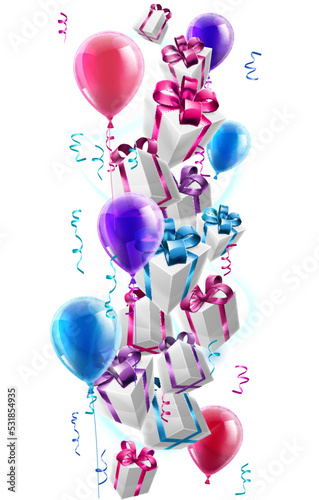 Gifts and balloons celebrat...