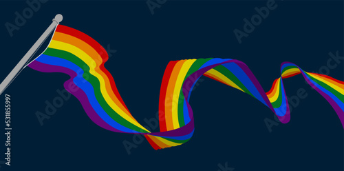 A rainbow Pride or Peace flag design element