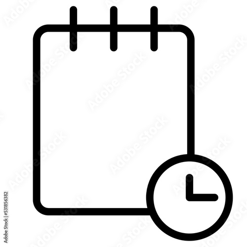 notepad time icon