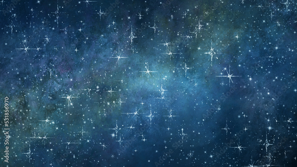 手描きの水彩の星空、夜空 手描きの水彩の星空、夜空