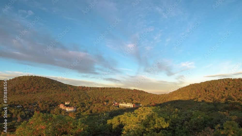 Changing color smooth sunrise time lapse, Janos Hill, Budapest Changing color smooth sunrise time lapse, Janos Hill, Budapest