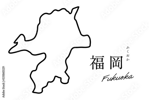 福岡 ふくおか fukuoka　シンプルな地図