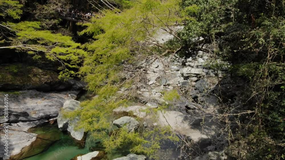 祖谷のかずら橋1 空撮 徳島県三好市西祖谷山村 祖谷のかずら橋1 空撮 徳島県三好市西祖谷山村