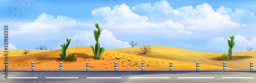 Highway in the desert illustration