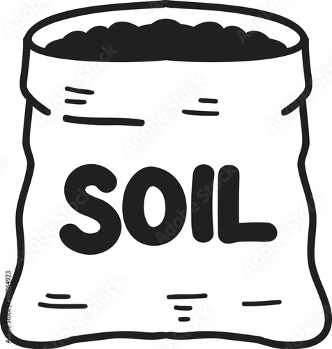 Hand Drawn soil bag illustration