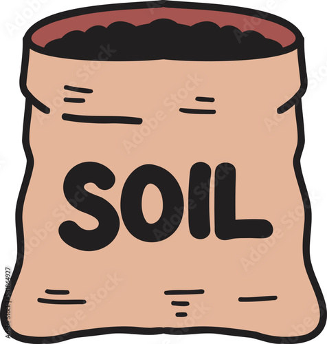Hand Drawn soil bag illustration