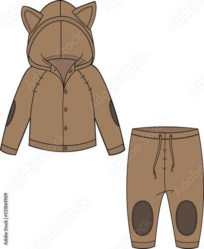 KID BOYS WEAR SWEAT SET HOODIE AND JOGGER VECTOR