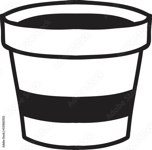 Hand Drawn cute terracotta plant pot illustration