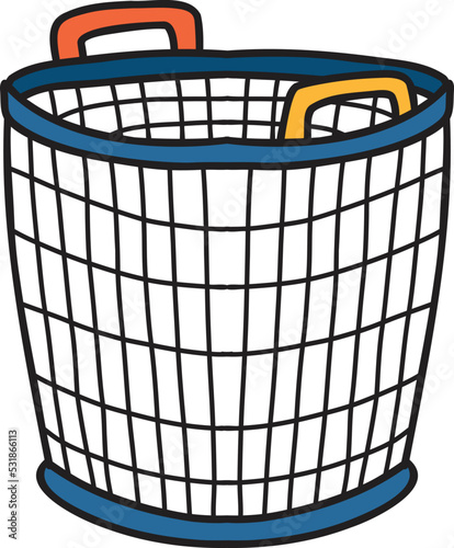 Hand Drawn basket for stuff illustration