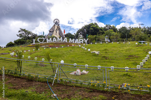 Sep 18, 2022 People who visit the Regina Rica Queen of the Holy Rosary chapel to pray, Rizal Province, Philippines 