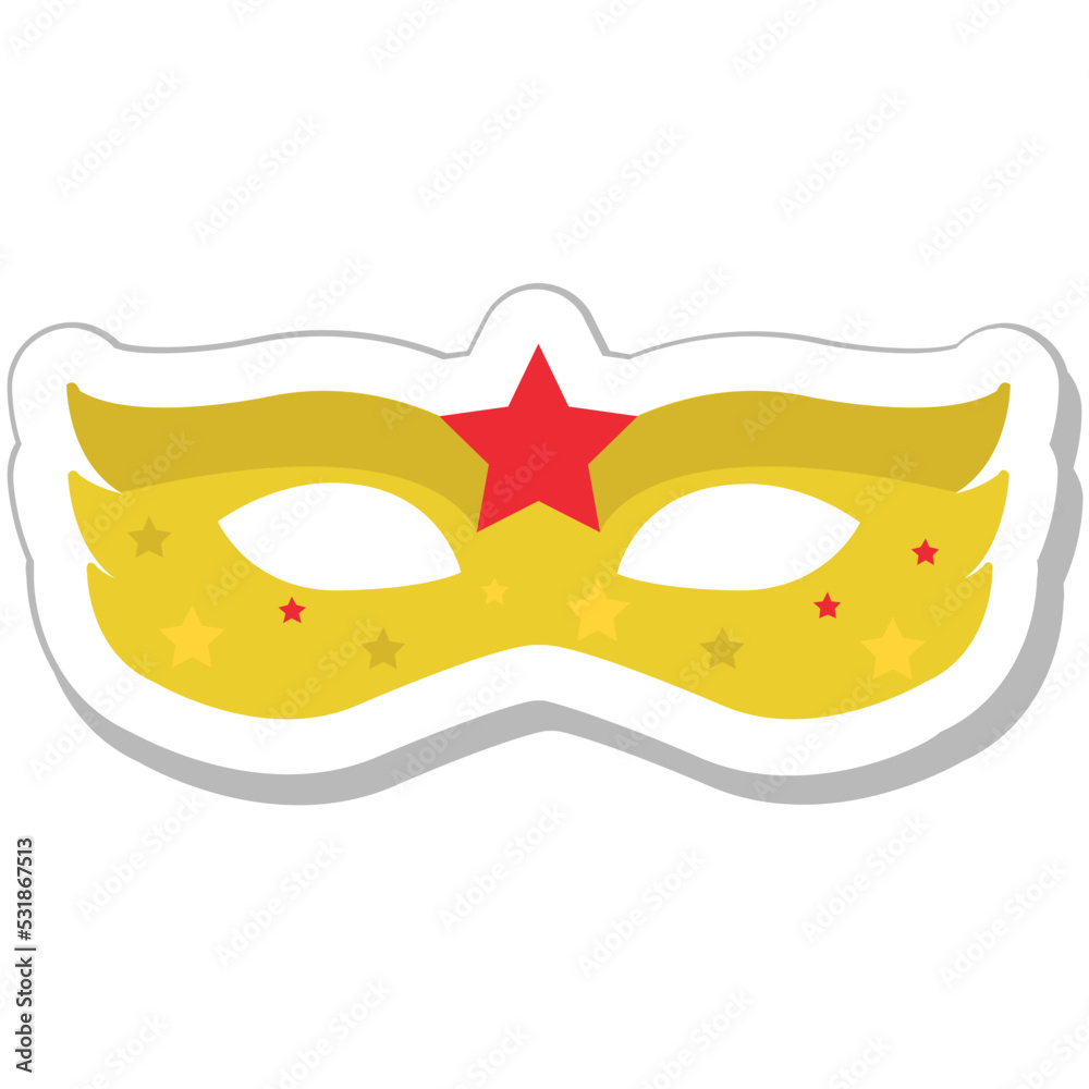 Carnival Mask Colored Vector Icon 