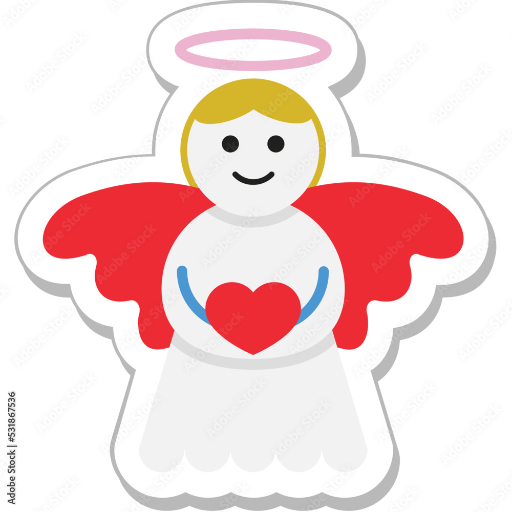 Obraz premium Angel Colored Vector Icon
